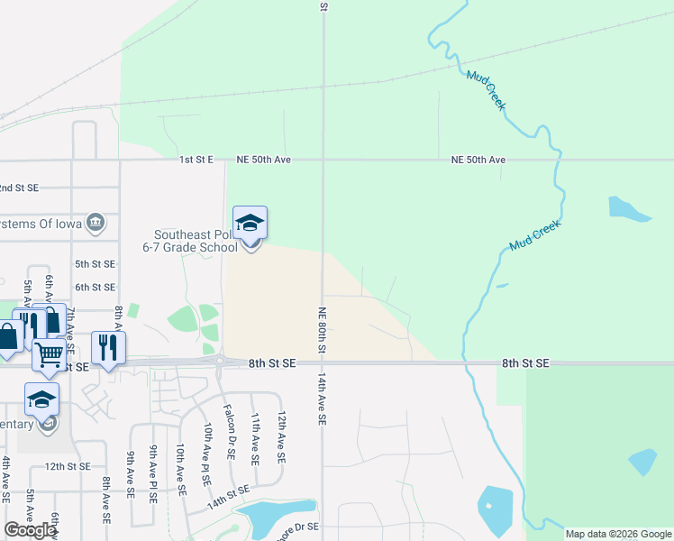 map of restaurants, bars, coffee shops, grocery stores, and more near 4761 Northeast 80th Street in Altoona