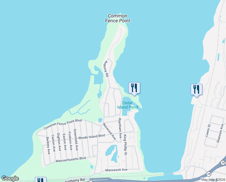 map of restaurants, bars, coffee shops, grocery stores, and more near 88 Summit Road in Portsmouth