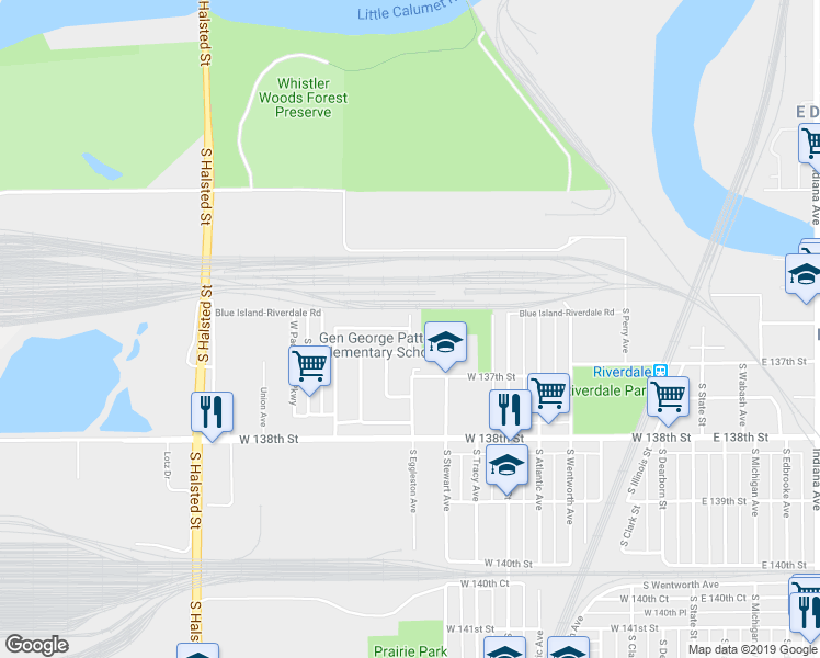 map of restaurants, bars, coffee shops, grocery stores, and more near South Eggleston Avenue & West 136th Street in Riverdale