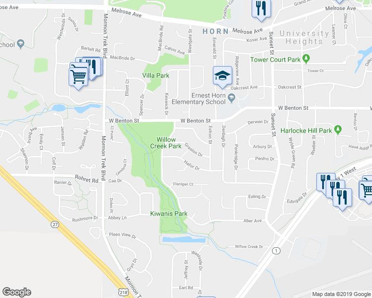 map of restaurants, bars, coffee shops, grocery stores, and more near 1926 Hafor Drive in Iowa City