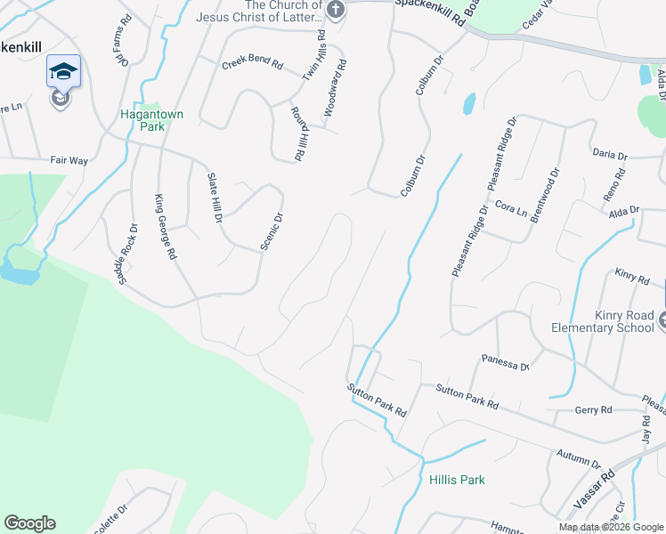 map of restaurants, bars, coffee shops, grocery stores, and more near 42 Timberline Drive in Poughkeepsie