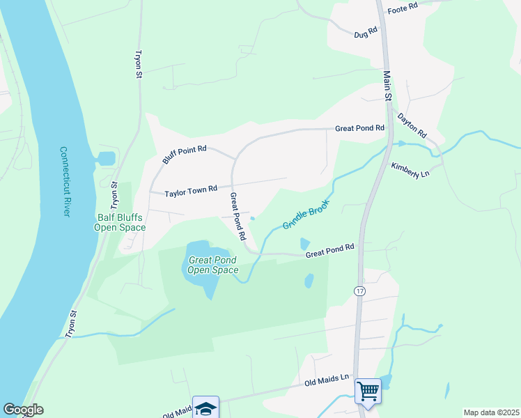 map of restaurants, bars, coffee shops, grocery stores, and more near 294 Great Pond Road in Glastonbury