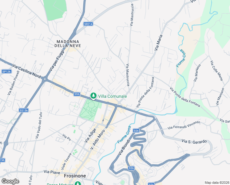 map of restaurants, bars, coffee shops, grocery stores, and more near 1 Via Maria in Frosinone