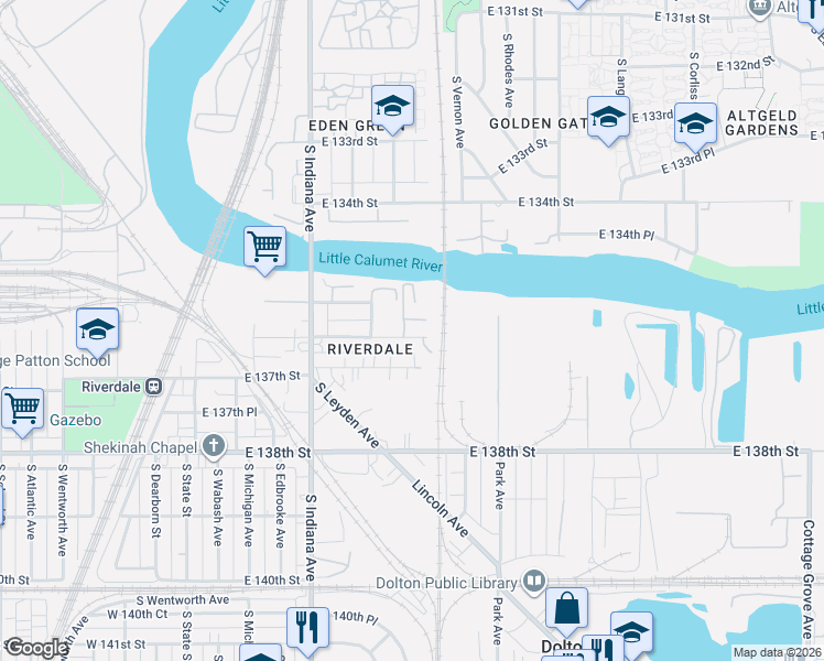 map of restaurants, bars, coffee shops, grocery stores, and more near 335 East 136th Street in Chicago