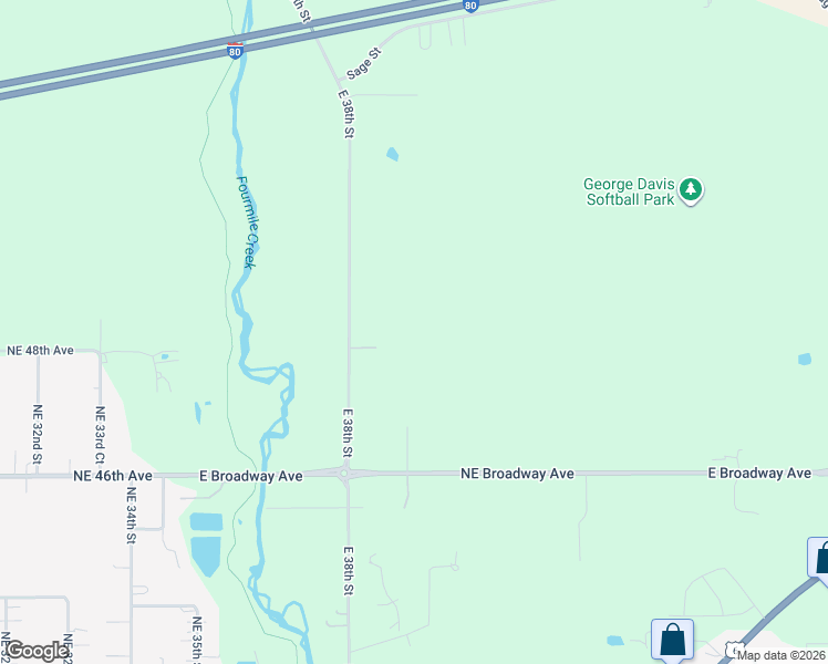 map of restaurants, bars, coffee shops, grocery stores, and more near 4829 East 38th Street in Des Moines