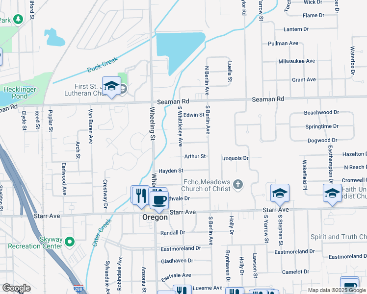 map of restaurants, bars, coffee shops, grocery stores, and more near 2713 Portland Street in Oregon