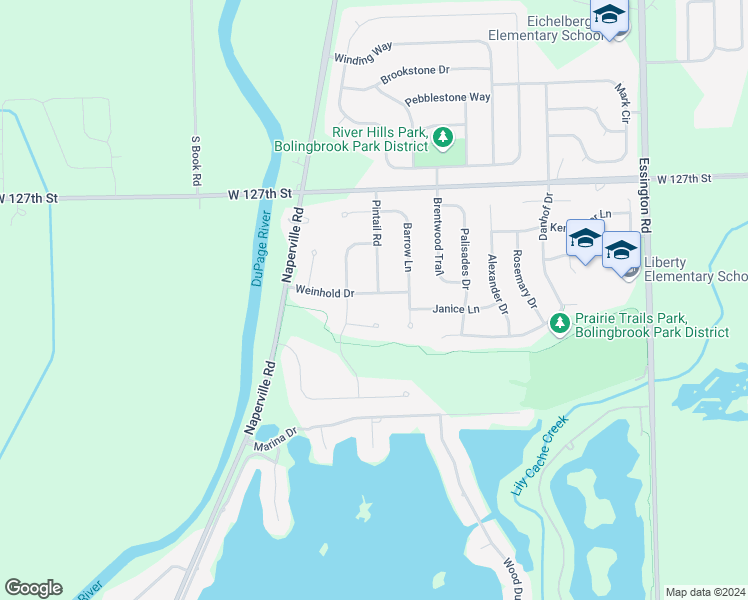 map of restaurants, bars, coffee shops, grocery stores, and more near 22841 Weinhold Drive in Plainfield