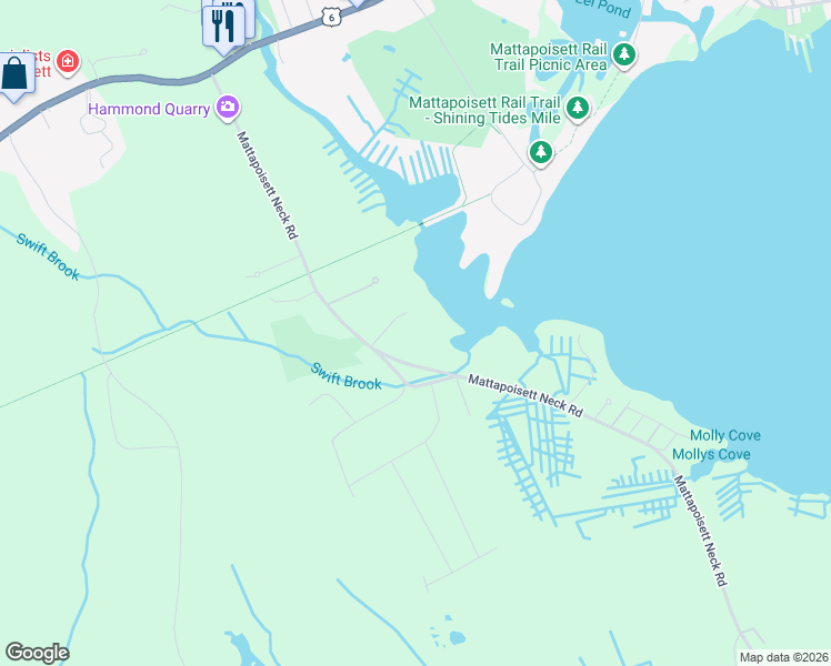 map of restaurants, bars, coffee shops, grocery stores, and more near 43 Mattapoisett Neck Road in Mattapoisett