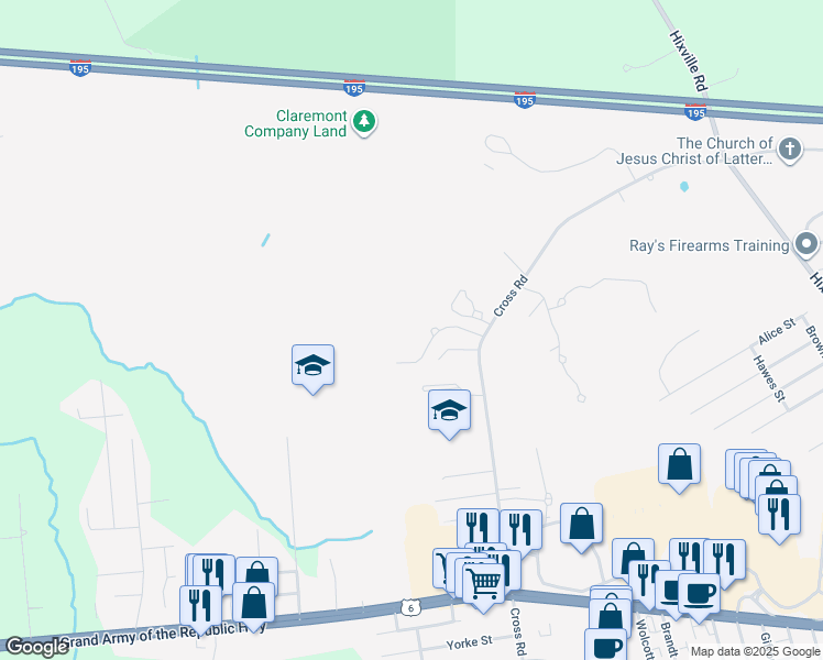 map of restaurants, bars, coffee shops, grocery stores, and more near 239 Cross Road in Dartmouth