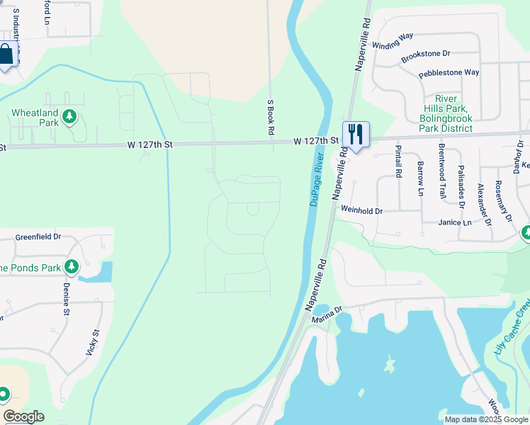 map of restaurants, bars, coffee shops, grocery stores, and more near 23211 West Teton Lane in Plainfield