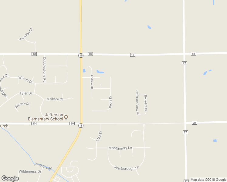 map of restaurants, bars, coffee shops, grocery stores, and more near 58268 Debra Drive in Goshen