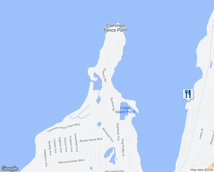 map of restaurants, bars, coffee shops, grocery stores, and more near 1127 Anthony Road in Portsmouth