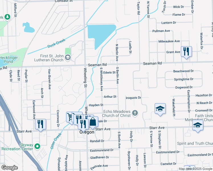 map of restaurants, bars, coffee shops, grocery stores, and more near 2713 Portland Street in Oregon