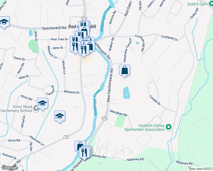map of restaurants, bars, coffee shops, grocery stores, and more near 1943 New Hackensack Road in Poughkeepsie