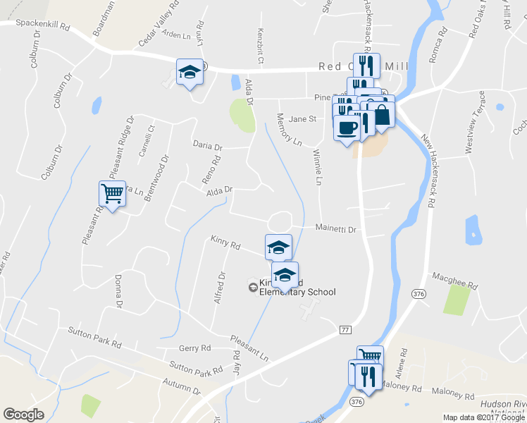 map of restaurants, bars, coffee shops, grocery stores, and more near 26 Carmen Drive in Poughkeepsie