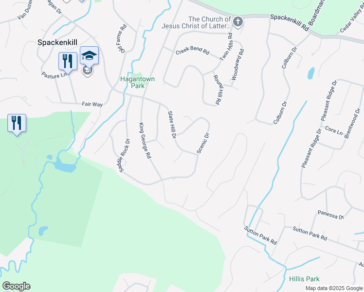 map of restaurants, bars, coffee shops, grocery stores, and more near 35 Slate Hill Drive in Poughkeepsie
