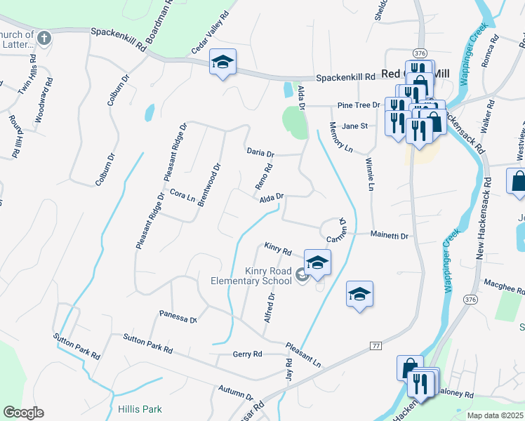 map of restaurants, bars, coffee shops, grocery stores, and more near 11 Carmen Drive in Poughkeepsie