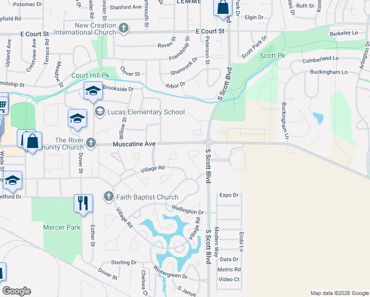 map of restaurants, bars, coffee shops, grocery stores, and more near 1153 Hampton Ct in Iowa City