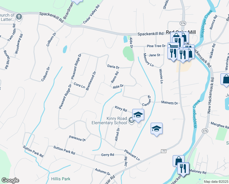 map of restaurants, bars, coffee shops, grocery stores, and more near 11 Carmen Drive in Poughkeepsie