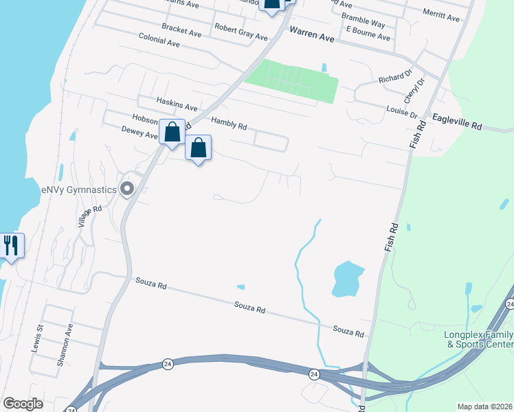 map of restaurants, bars, coffee shops, grocery stores, and more near 191 Hayden Avenue in Tiverton