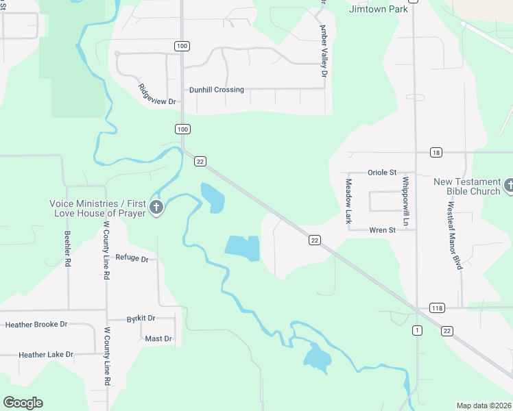map of restaurants, bars, coffee shops, grocery stores, and more near 30521 County Road 22 in Elkhart
