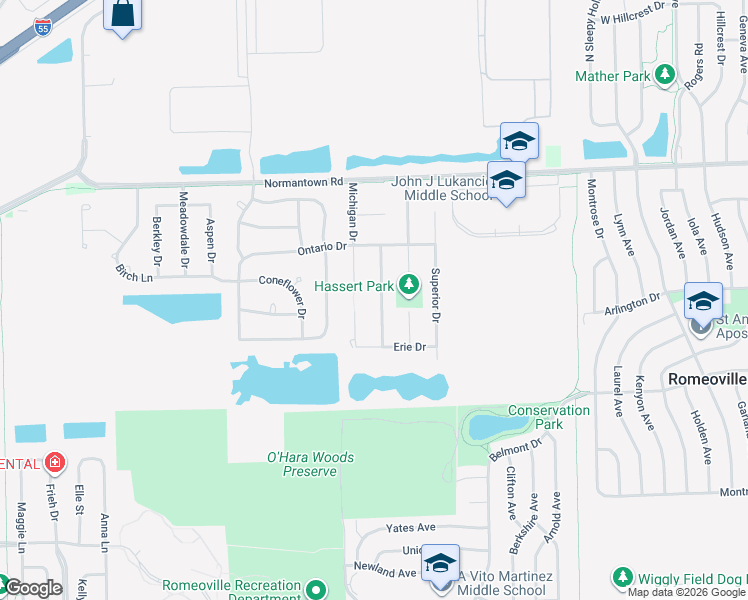 map of restaurants, bars, coffee shops, grocery stores, and more near 622 Mendota Lane in Romeoville