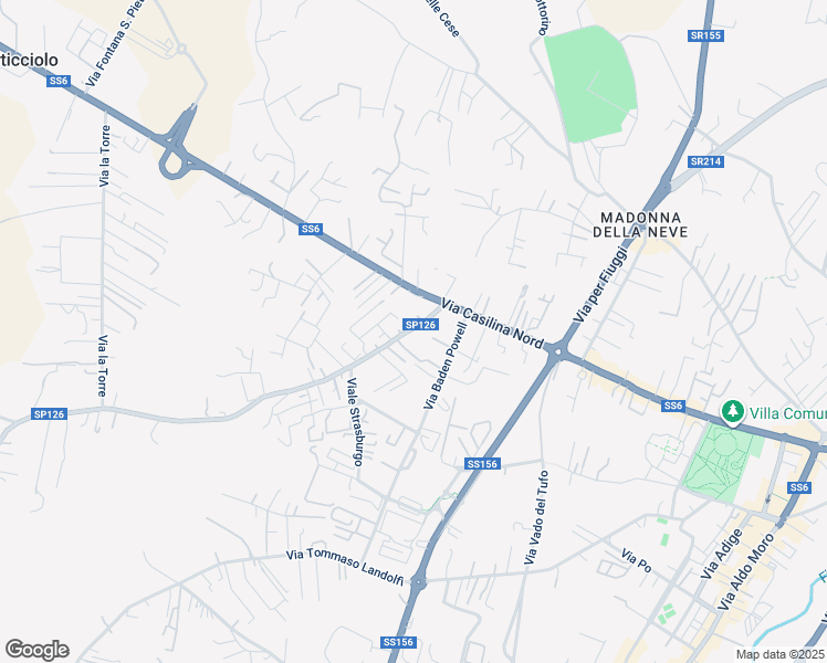 map of restaurants, bars, coffee shops, grocery stores, and more near 17 Via Cavoni in Frosinone