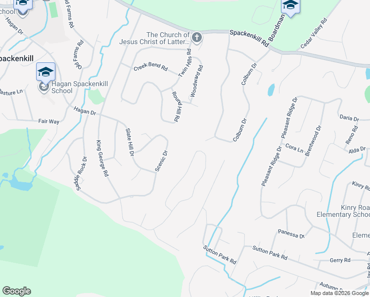 map of restaurants, bars, coffee shops, grocery stores, and more near 23 Scenic Drive in Poughkeepsie