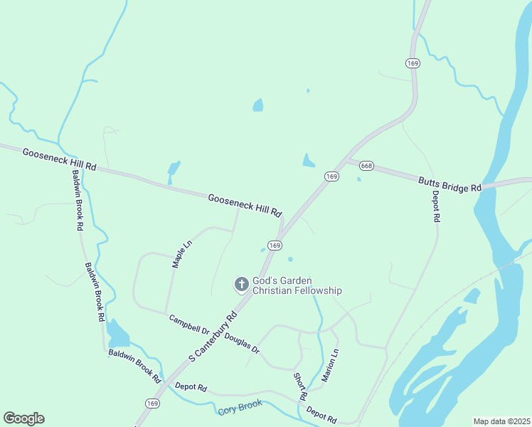 map of restaurants, bars, coffee shops, grocery stores, and more near 11 Gooseneck Hill Road in Canterbury