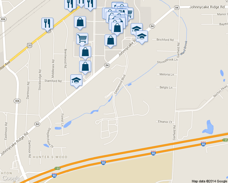 map of restaurants, bars, coffee shops, grocery stores, and more near 8225 Deepwood Boulevard in Mentor