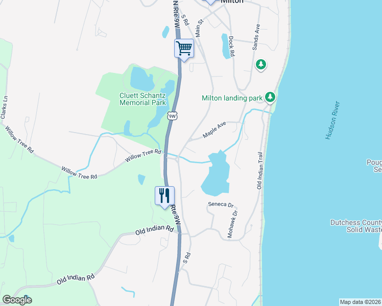 map of restaurants, bars, coffee shops, grocery stores, and more near 4 Pond Ridge Road in Milton