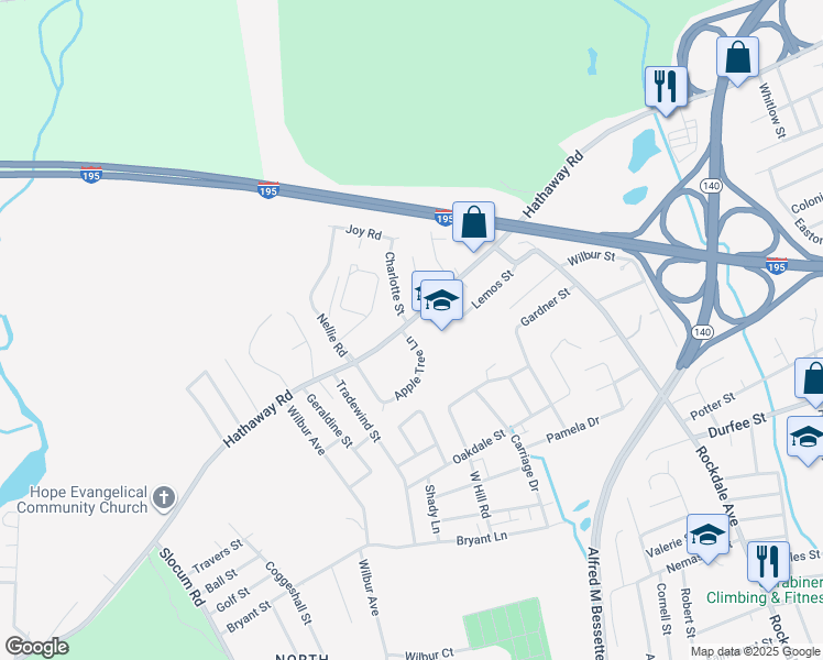 map of restaurants, bars, coffee shops, grocery stores, and more near 763 Hathaway Road in New Bedford
