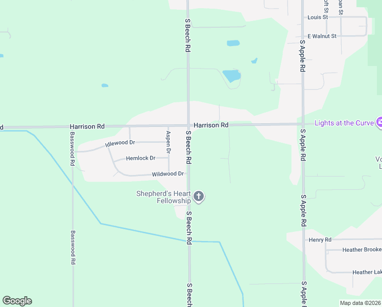 map of restaurants, bars, coffee shops, grocery stores, and more near 58001-58187 S Beech Rd in Osceola