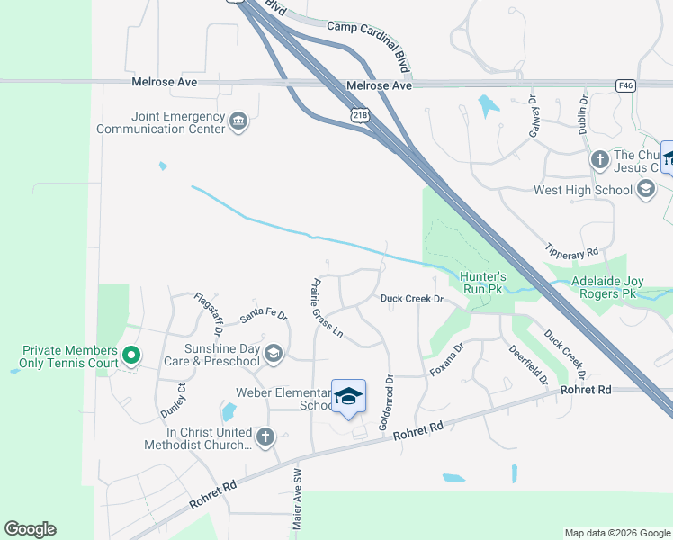 map of restaurants, bars, coffee shops, grocery stores, and more near 1077 Prairie Grass Lane in Iowa City