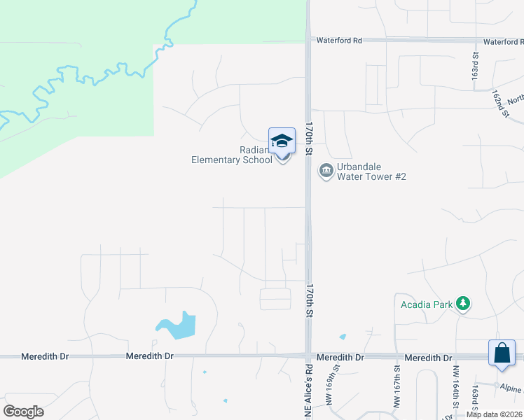 map of restaurants, bars, coffee shops, grocery stores, and more near 5027 170th Street in Urbandale