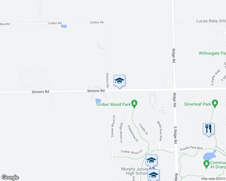 map of restaurants, bars, coffee shops, grocery stores, and more near 27000 West 127th Street in Plainfield