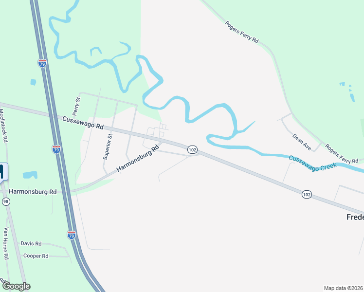 map of restaurants, bars, coffee shops, grocery stores, and more near 7804 Cussewago Rd in Meadville