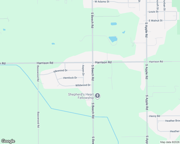 map of restaurants, bars, coffee shops, grocery stores, and more near 58001-58187 S Beech Rd in Osceola