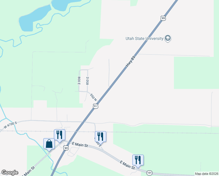 map of restaurants, bars, coffee shops, grocery stores, and more near 5302 South 3100 West in Wellsville