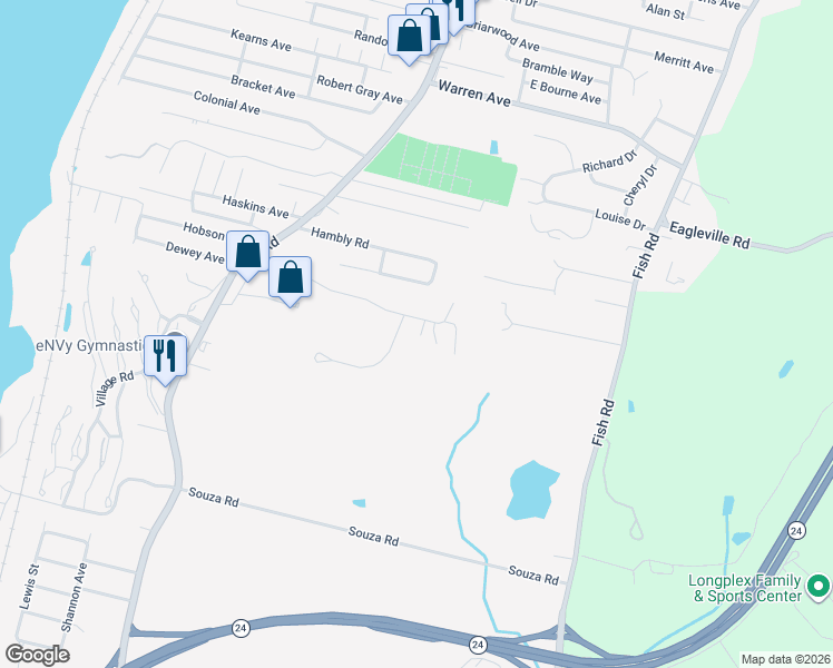 map of restaurants, bars, coffee shops, grocery stores, and more near 191 Hayden Avenue in Tiverton