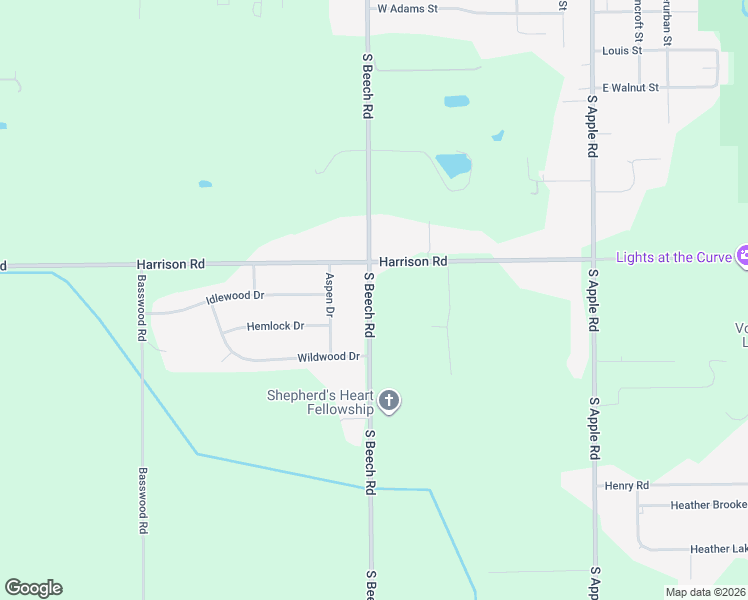 map of restaurants, bars, coffee shops, grocery stores, and more near 58001-58187 S Beech Rd in Osceola
