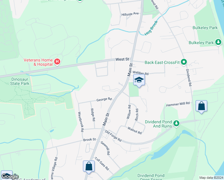 map of restaurants, bars, coffee shops, grocery stores, and more near 27 Locust Circle in Rocky Hill