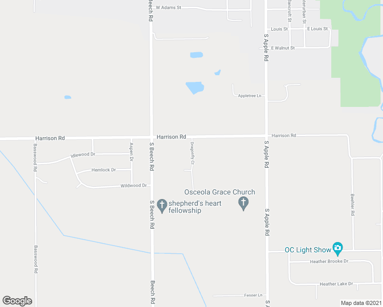 map of restaurants, bars, coffee shops, grocery stores, and more near Dragonfly Ct in Osceola