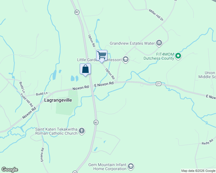 map of restaurants, bars, coffee shops, grocery stores, and more near 1440 East Noxon Road in Lagrangeville