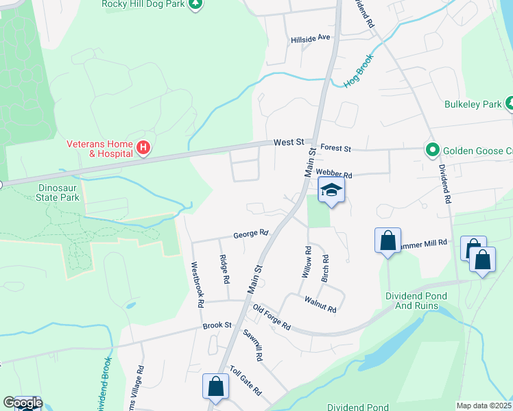 map of restaurants, bars, coffee shops, grocery stores, and more near 35 George Road in Rocky Hill