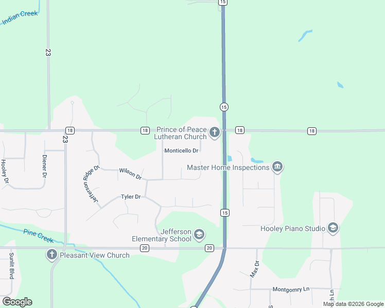 map of restaurants, bars, coffee shops, grocery stores, and more near 58156 Kennedy Court in Goshen