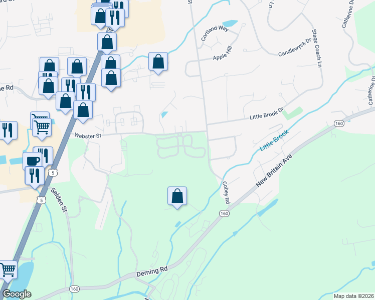 map of restaurants, bars, coffee shops, grocery stores, and more near 56 Apple Tree Cross in Berlin