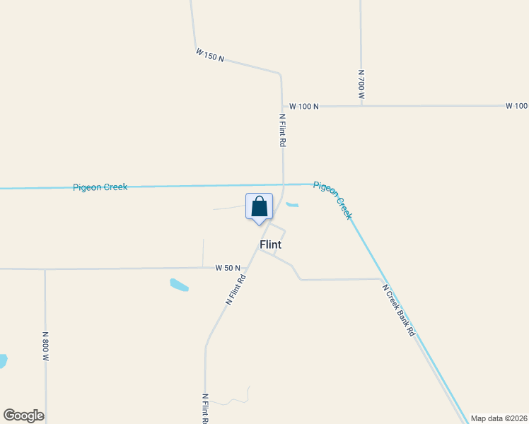 map of restaurants, bars, coffee shops, grocery stores, and more near 675 North Flint Road in Angola