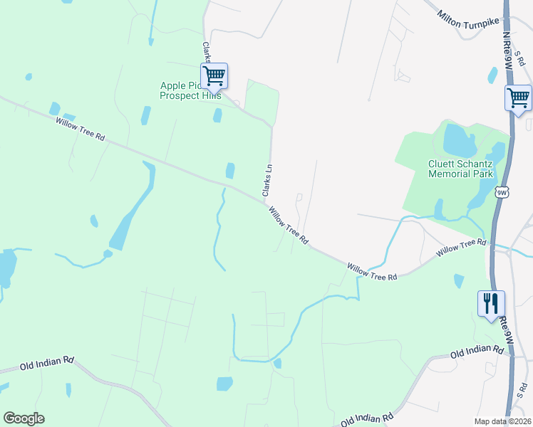 map of restaurants, bars, coffee shops, grocery stores, and more near 161 Willow Tree Road in Milton