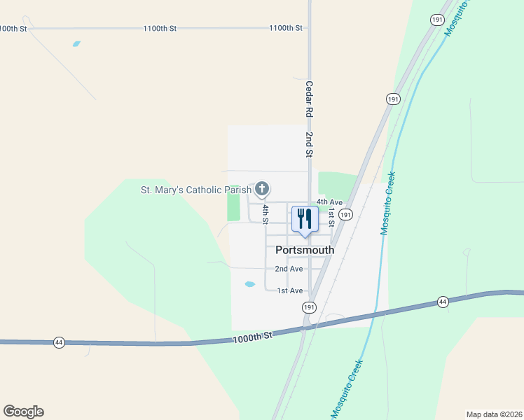 map of restaurants, bars, coffee shops, grocery stores, and more near 410 4th Street in Manilla